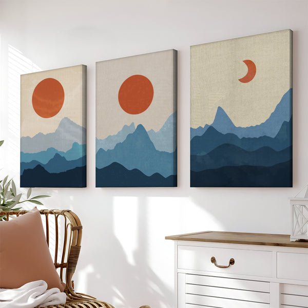 Tablou canvas în rama Voriel, Triptych, Material: Canvas, Multicolor, 40x60 cm