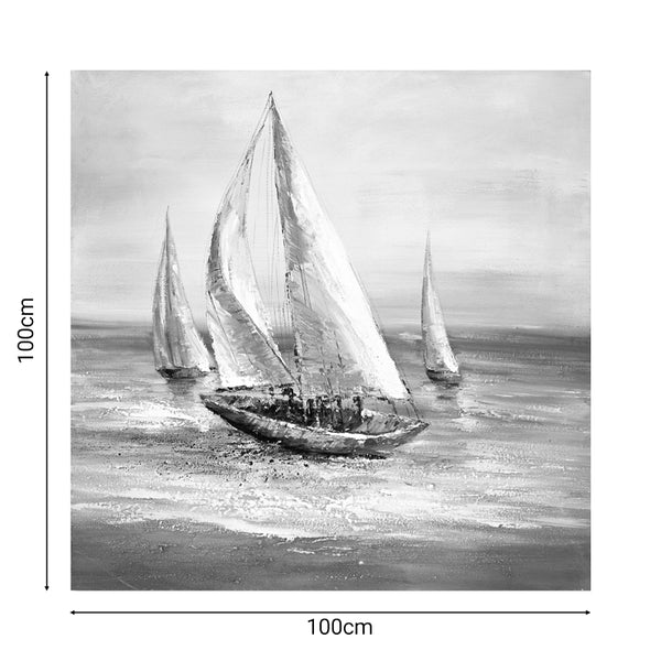 Tablou canvas Sailer, Albastru, 100x100 cm