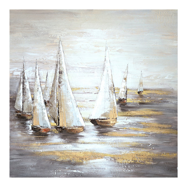 Tablou canvas Sailer, Gri, 100x100 cm