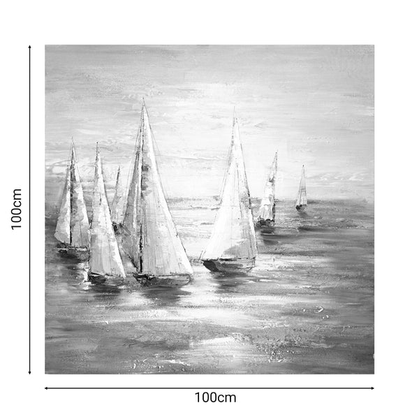 Tablou canvas Sailer, Gri, 100x100 cm