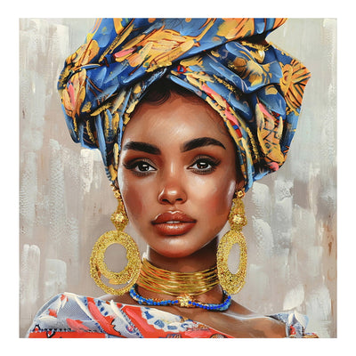Tablou Canvas Turban 3D, Pânza, 80x80 cm