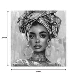 Tablou Canvas Turban 3D, Pânza, Multicolor, 80x80 cm