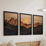Tablou de canvas Wall art în frame Peaky triptyque cu digital print, Multicolor, 33x48 cm