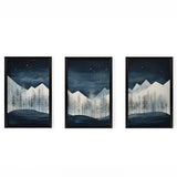Tablou de canvas Wall art în frame Wavy triptyque cu digital print, Multicolor, 33x48 cm
