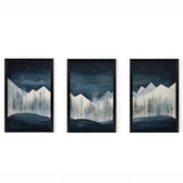 Tablou de canvas Wall art în frame Wavy triptyque cu digital print 33x0.3x48cm, Multicolor