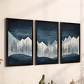 Tablou de canvas Wall art în frame Wavy triptyque cu digital print, Multicolor, 33x48 cm, imagine suplimentara