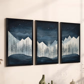 Tablou de canvas Wall art în frame Wavy triptyque cu digital print, Multicolor, 33x48 cm, imagine suplimentara