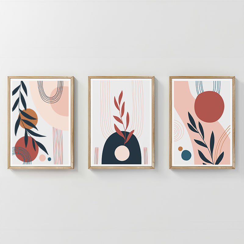 Tablou de perete înramat Caeris, triptic, Multicolor, 33x48 cm