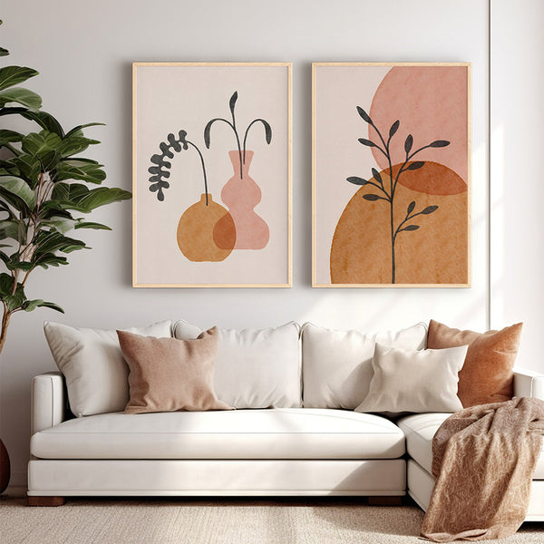 Tablou decorativ Asren, Cadru din lemn, Multicolor, 33x48 cm