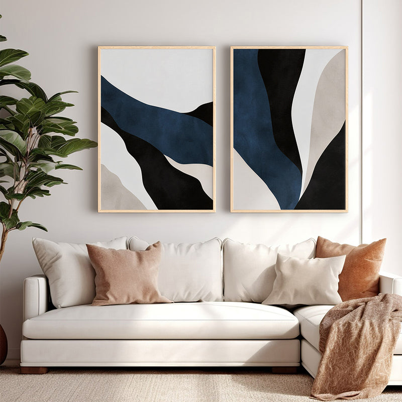 Tablou decorativ cu funcție de artă digitală Serja, cu ramă, Multicolor, 33x48 cm