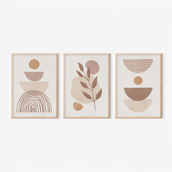 Tablou decorativ cu imprimeu digital Binbia, Triptic, Multicolor, 33x48 cm