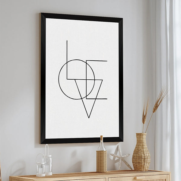 Tablou decorativ cu rama Felora, Lemn, Negru, 33x48 cm