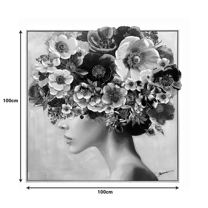 Tablou decorativ pe pânza cu efect 3D Mavare, Lemn/Pânza, Multicolor, 100x100 cm