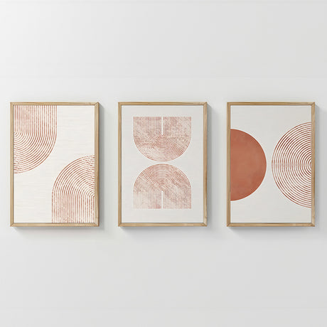 Tablou decorativ triptic Chilen, Lemn, Multicolor, 33x48 cm