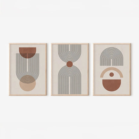 Tablou decorativ triptic cu imprimeu digital Frenja, Multicolor, 33x48 cm