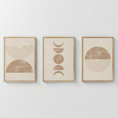 Tablou decorativ triptic Kriky, Cadru Din Lemn, 33x48 cm
