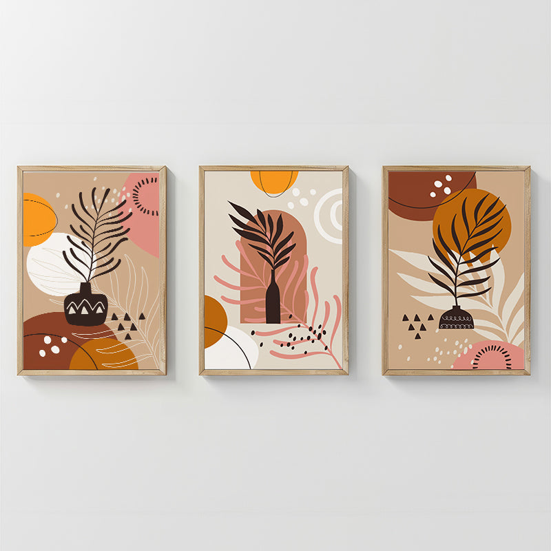 Tablou în rama cu imprimeu digital Nyxen, Triptych, Multicolor, 33x48 cm