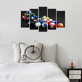 Tablou MDF ( 5 buc ) Biliard, Multicolor, 60x110 cm