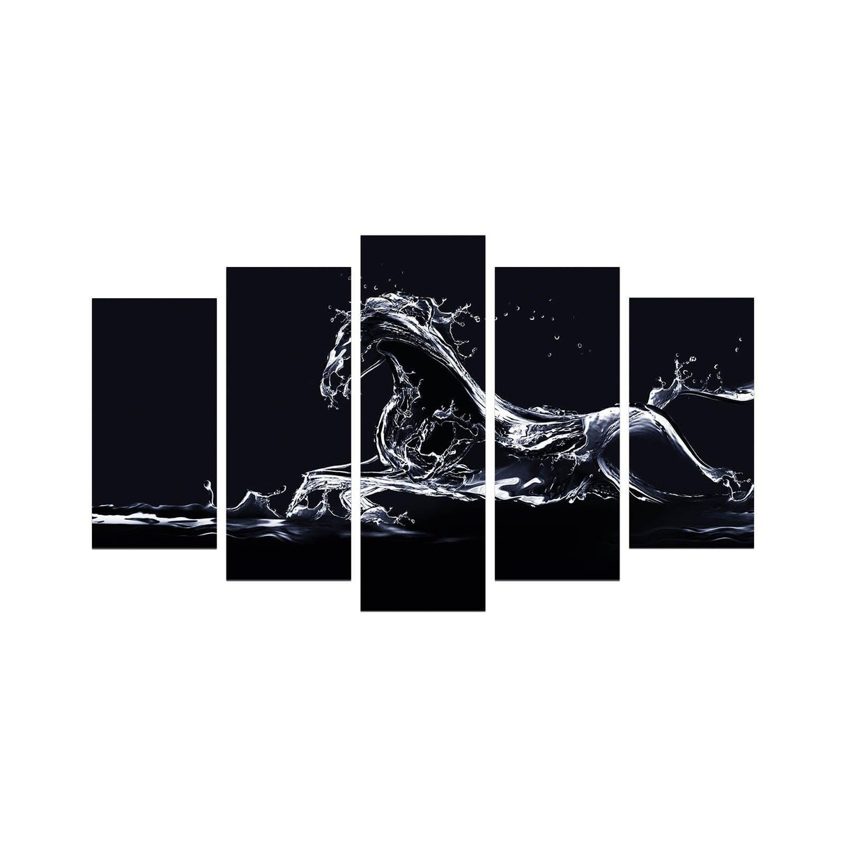 Tablou MDF ( 5 buc ) Calul Elsa, Multicolor, 60x110 cm