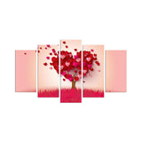 Tablou MDF ( 5 buc ) Copac inflorit, Multicolor, 60x110 cm