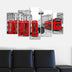 Tablou MDF ( 5 buc ) London Telefonul Rosu, Multicolor, 60x110 cm