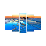 Tablou MDF ( 5 buc ) Pamukkale, Multicolor, 60 x 110 cm