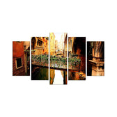 Tablou MDF ( 5 buc ) Venezia Pod inflorit, Multicolor, 60x110 cm