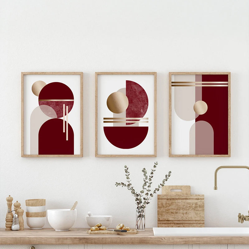 Tablou mural în rama Elvane triptic, Lemn, Multicolor, 33x48 cm