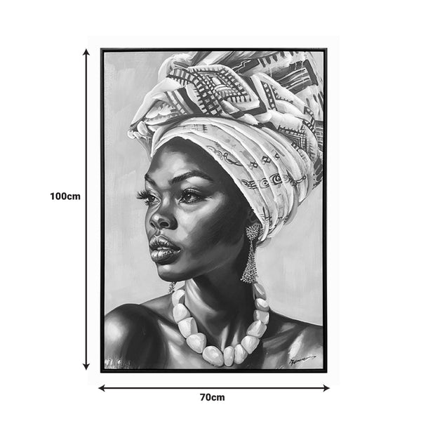 Tablou pânza cu rama Zaira, Multicolor, 70x100 cm