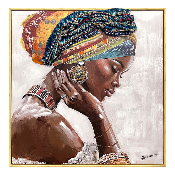 Tablou pe pânza cu efect 3D Jalo, Lemn/Pânza, Multicolor, 80x80 cm