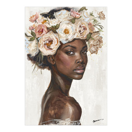Tablou pe pânza cu model floral Fleri, Multicolor, 70x100 cm