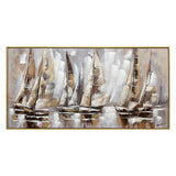Tablou pe pânza cu rama Yelkan I, Pânza și Lemn, Multicolor, 120x60 cm
