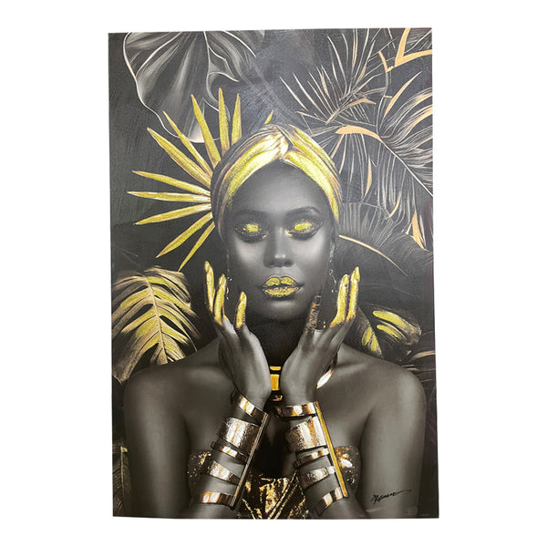 Tablou pe Panza Umone I, Negru, 80x120 cm