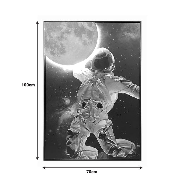 Tablou pictat pe pânza cu efect 3D Mallo, Lemn/Pânza, Multicolor, 70x100 cm