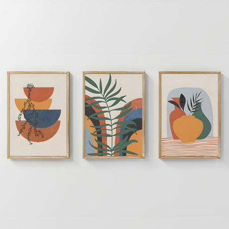 Tablou triptic Alenza, Cadru, Multicolor, 33x48 cm