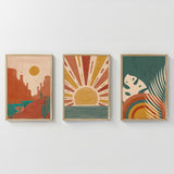 Tablou triptic Bemvy, Lemn, Multicolor, 33x48 cm