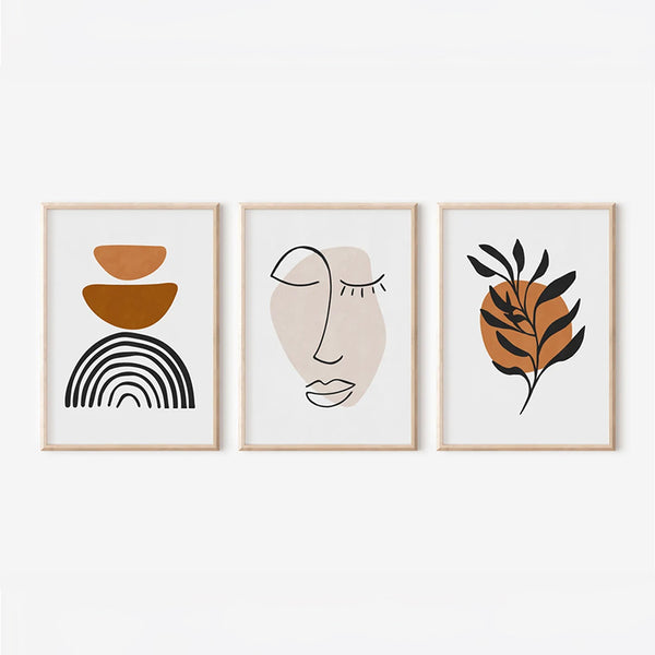 Tablou triptic cu imprimeu digital Dremfia, Multicolor, 33x48 cm