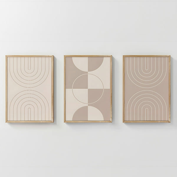 Tablou triptic cu imprimeu digital Zenzia, Piele, Multicolor, 33x48 cm