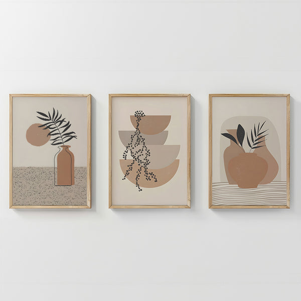 Tablou triptic Derzy, Multicolor, 33x48 cm