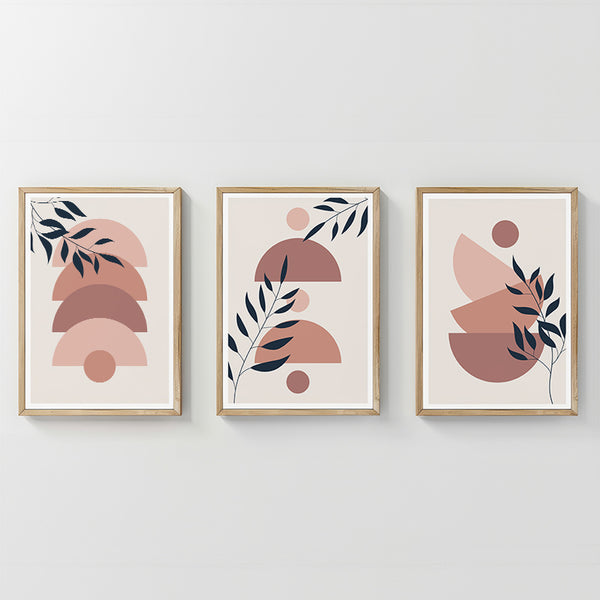 Tablou triptic Elun, Lemn și Pânză, Multicolor, 33x48 cm