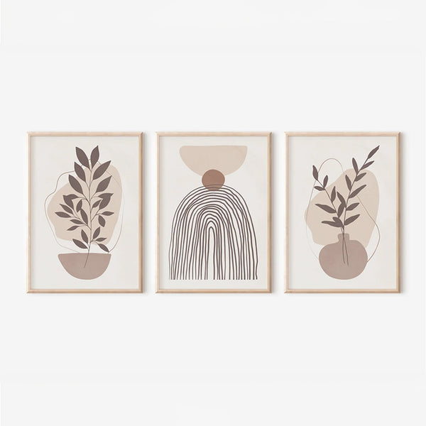 Tablou triptic Frendy, Cadru din lemn, Multicolor, 33x48 cm