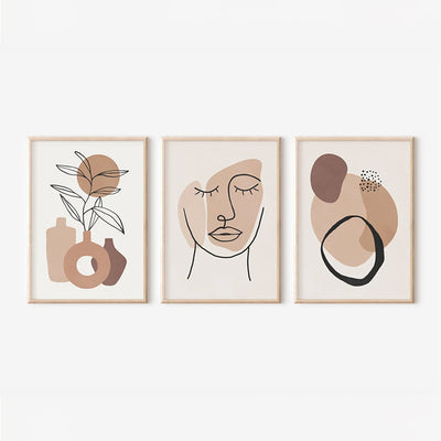 Tablou triptic Grende, Cadru, 33x48 cm