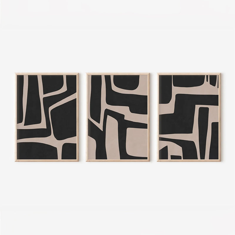 Tablou triptic Jelenta, Bej, 33x48 cm