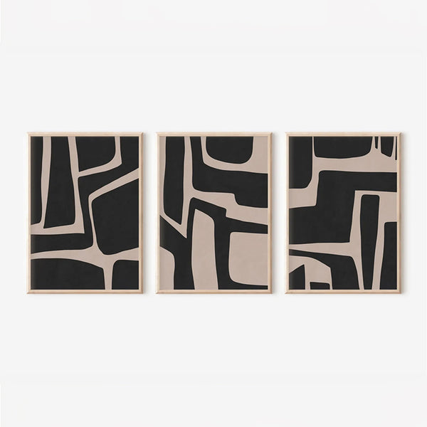 Tablou triptic Jelenta, Bej, 33x48 cm