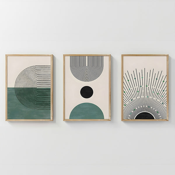 Tablou triptic Kertia, Lemn, Multicolor, 33x48 cm