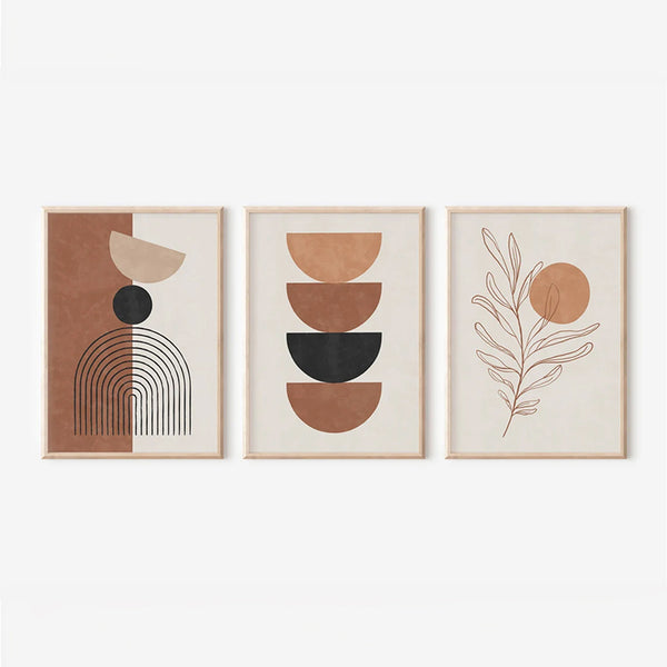 Tablou triptic Mistel, Pânză, Multicolor, 33x48 cm