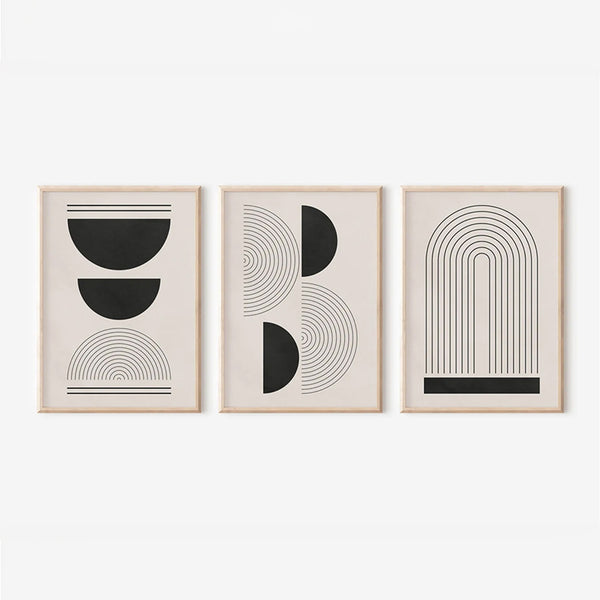 Tablou triptic, Nuvia, Pânză și Cadru, Multicolor, 33x48 cm