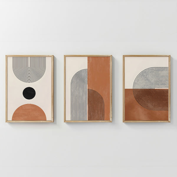 Tablou triptic Ourva I, Cadru, Multicolor, 33x48 cm