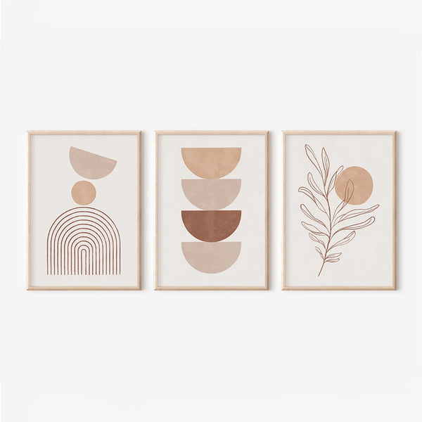 Tablou triptic Teronja, Cu ramă, Multicolor, 33x48 cm