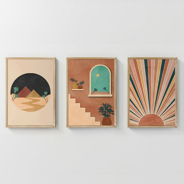 Tablou triptic Venven, Multicolor, 33x48 cm